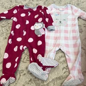 Carter’s fleece girl’s onsies
